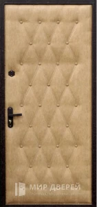 Дверь стальная с дерматином №12 внешняя - фото